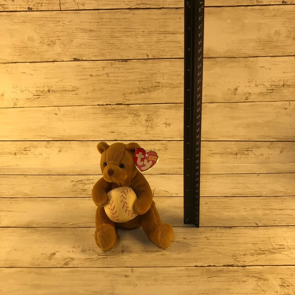 Ty Beanie Babies Shortstop Baseball Bear Brown Plush Toy‎ 2005